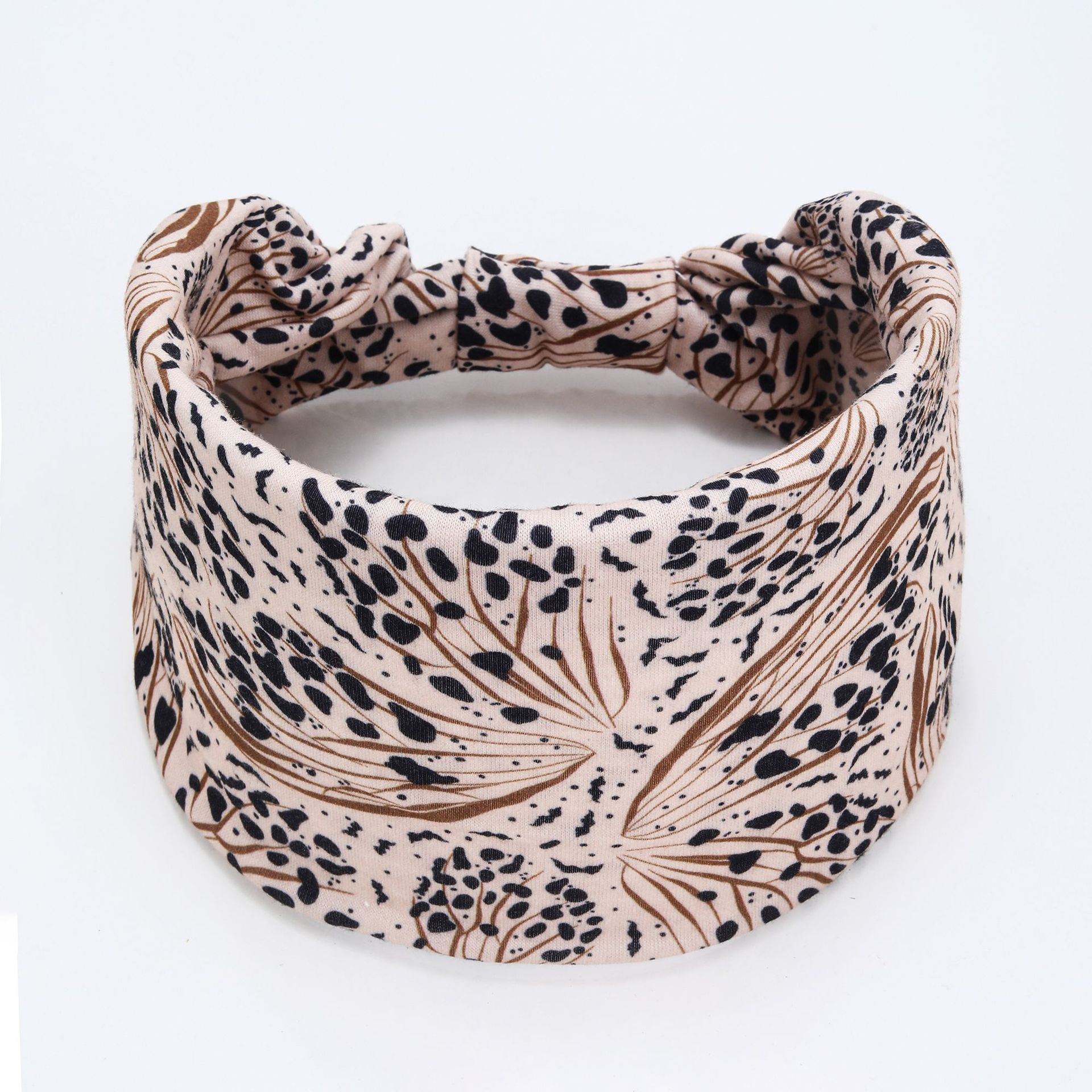 Ladies' elastic wide edge leopard print headband