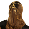 Gold Alloy Coin Tassel Headband Hair Chain