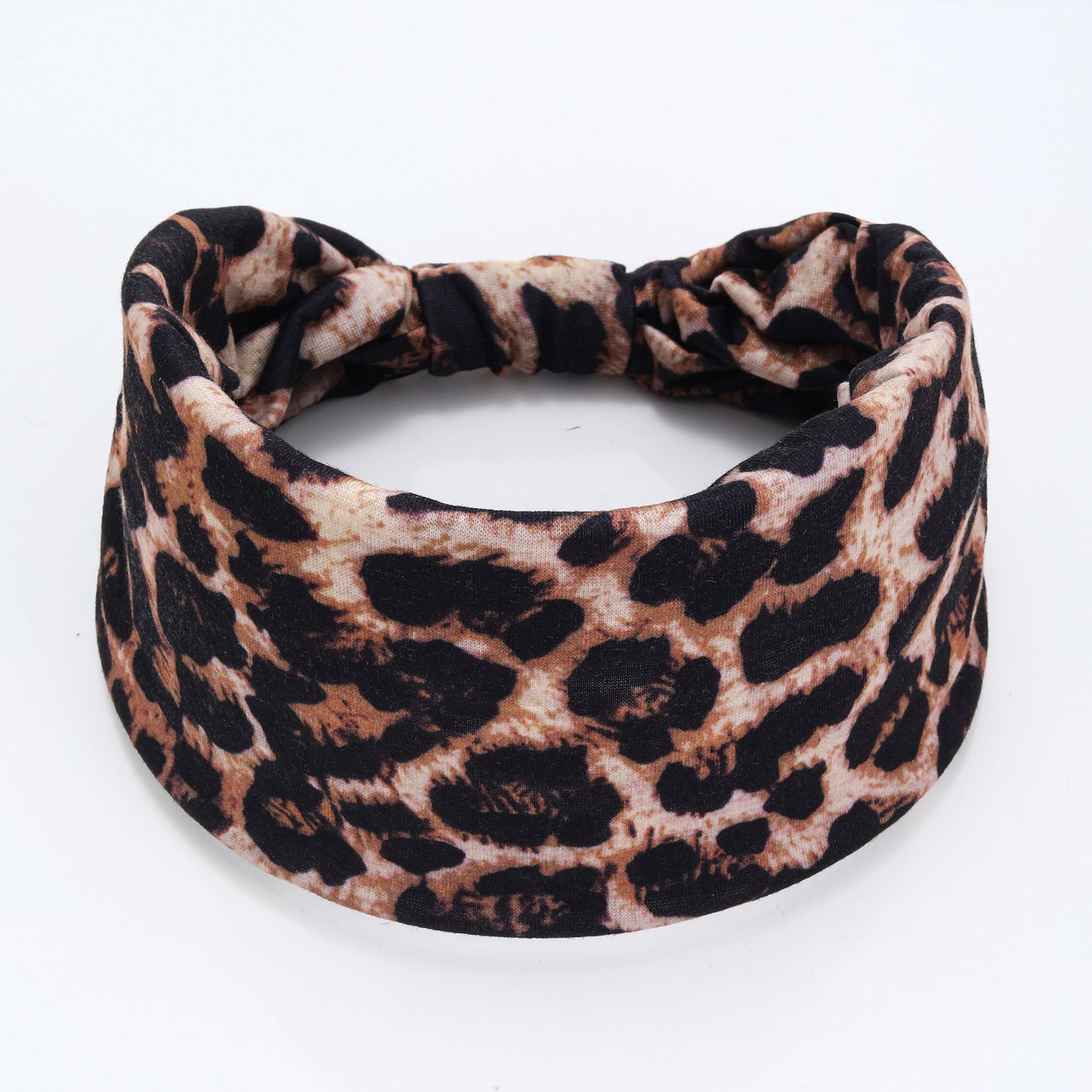 Ladies' elastic wide edge leopard print headband