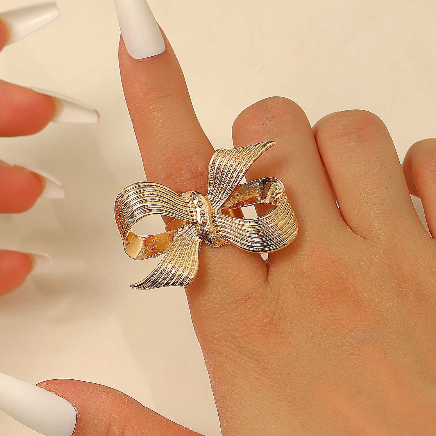 Gold Irregular Smooth Opening Exaggerated Ring