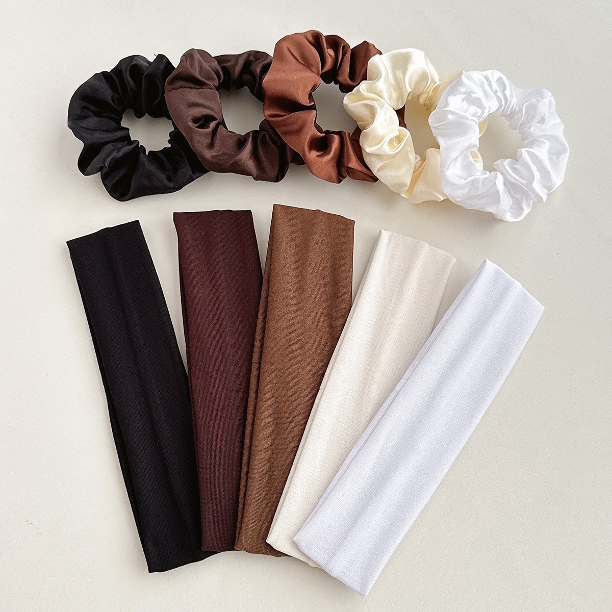 Spring And Summer New Solid Color Minimalist Headband Set Sports Yoga Headband