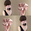 Gentle Double Layer Pleated Bow Ribbon Scrunchie, Elegant Hair Tie for Women