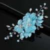 Bridal Hair Accessory White Shell Petal Pearl Crystal Hair Clip