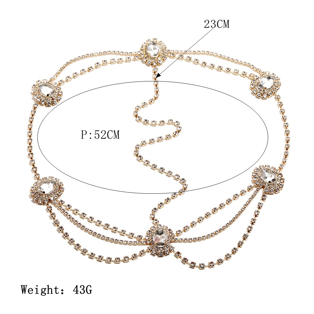 Fashionable And Elegant Multi-layered Rhinestone Tassels Head Chain