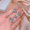 Luxury Heart Zircon Jewelry Set - Necklace, Earrings & Ring
