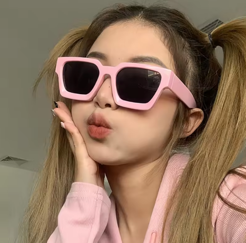 Simple Women Men Plastic Square Frame Sunglasses Colorful UV400 Oversize Thick Frame Custom Logo Sun Glasses for Unisex