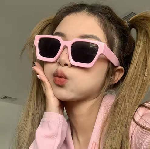 Simple Women Men Plastic Square Frame Sunglasses Colorful UV400 Oversize Thick Frame Custom Logo Sun Glasses for Unisex