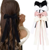 Hot Sale Customize Women Sweet Hair Bow Fabric Bowknot Long Colorful Ribbon Bow Tassel Hair Pins for Girls Gift