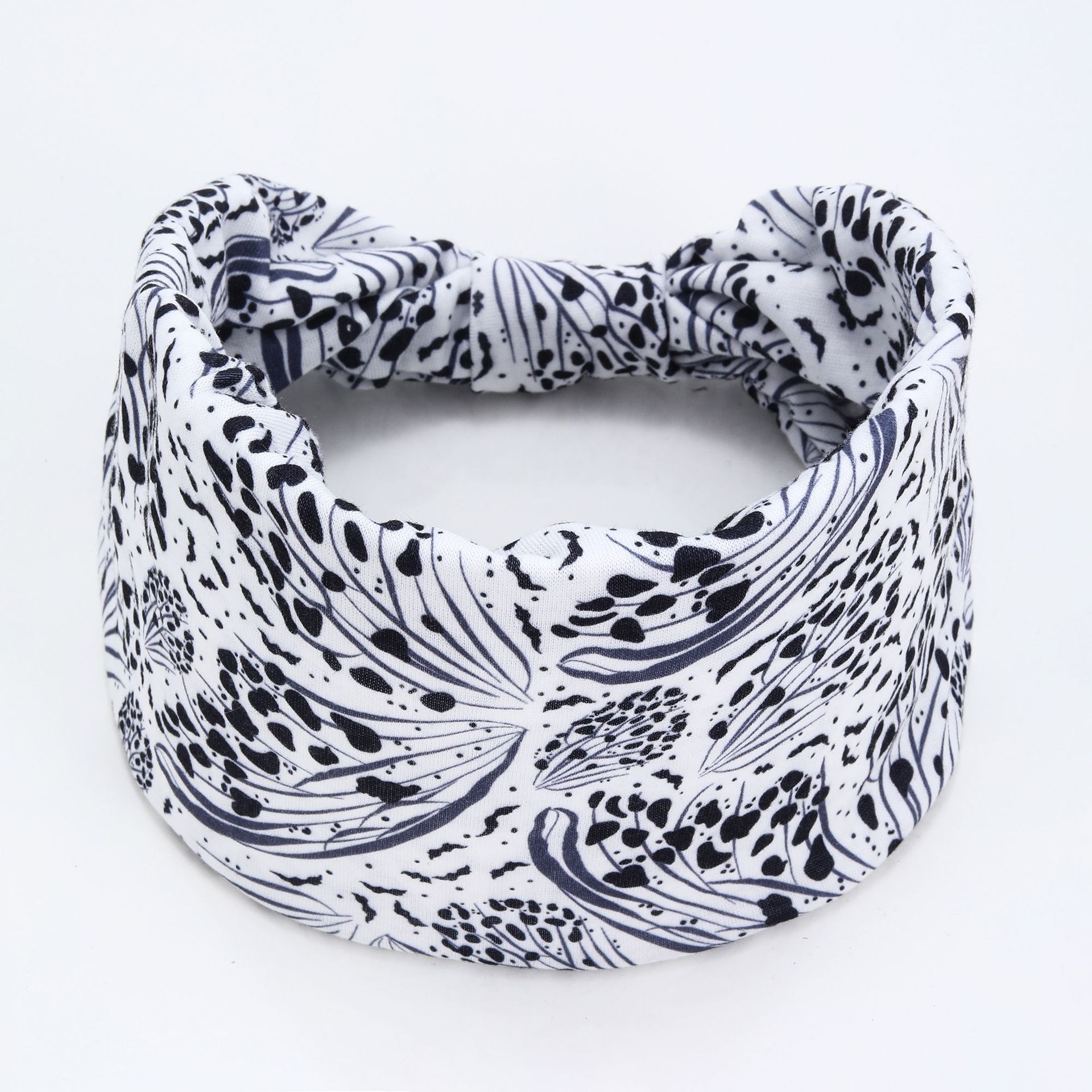 Ladies' elastic wide edge leopard print headband