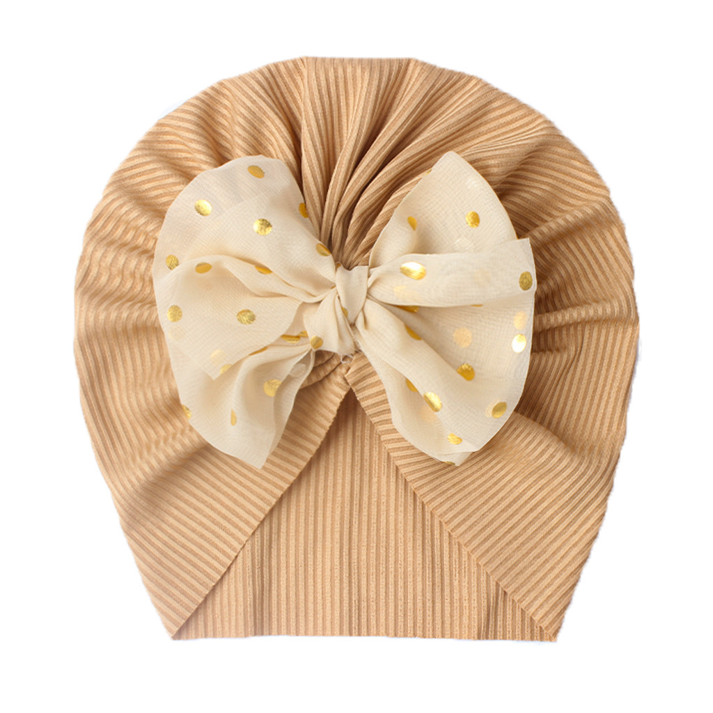 Spring Summer Ribbed Baby Turban Hat, Cute Bow Knot Infant Beanie Hat for Newborn