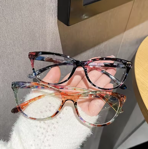 European and American Colorful Women Fashion Cat Eye Blue Light Blocking Glasses Frame Computer Anti-blue Light Eyeglasses
