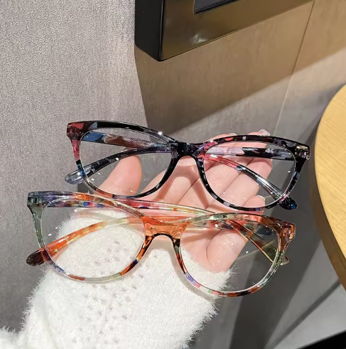 European and American Colorful Women Fashion Cat Eye Blue Light Blocking Glasses Frame Computer Anti-blue Light Eyeglasses