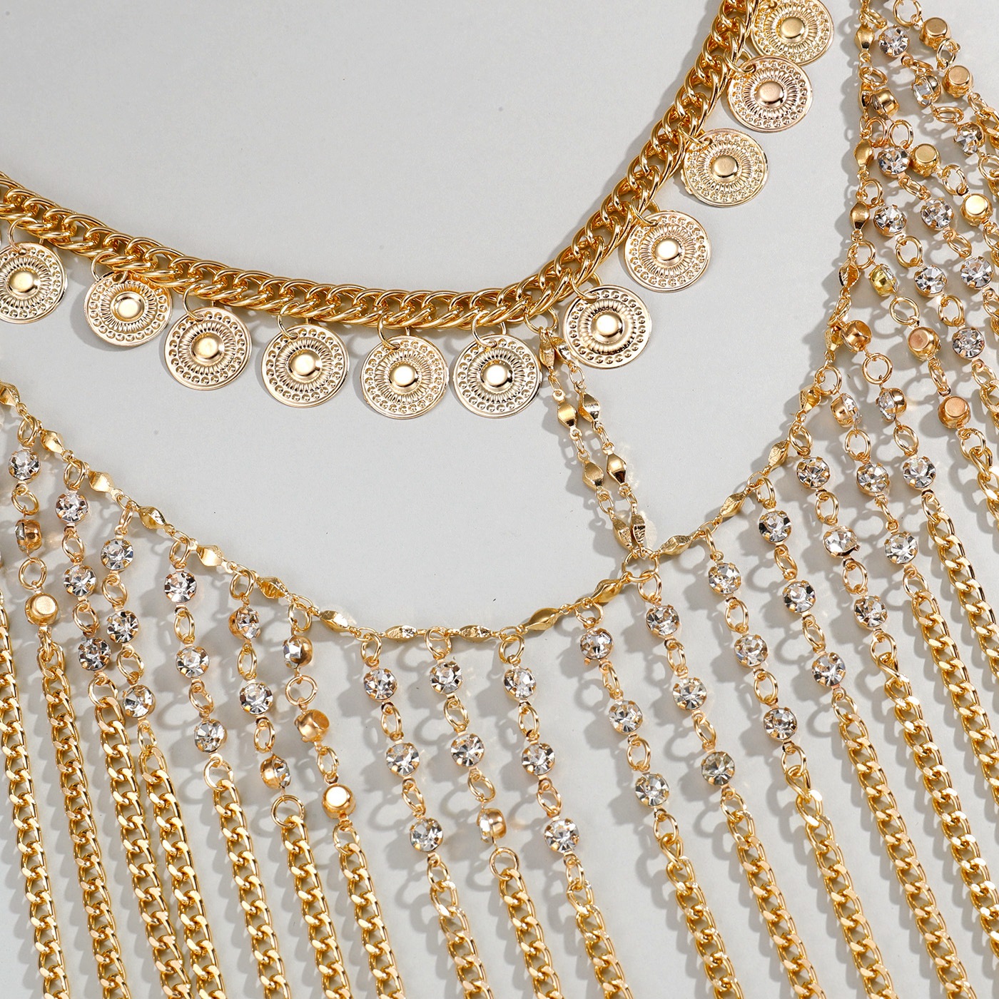 Golden Rhinestone Chain Tassel Surface Chain Curtain Head Chain