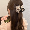 New Mesh Rhinestone Sunflower Hair Claw, Elegant Back Head Hair Clip for Half Up & Bun Hairstyles