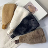 Autumn Winter Women's Elastic Headband for Cross-Border Imitation Rabbit Fur Wide Edge Windproof Hair Accessory for Winter