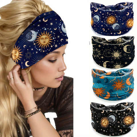 Starry Sky Wide Edge Exercise Sweating Hair for Women