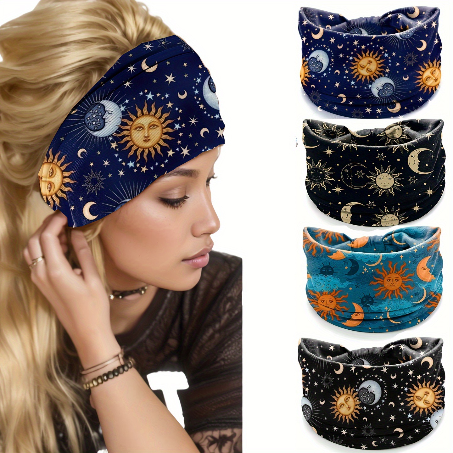 Starry Sky Wide Edge Exercise Sweating Hair for Women