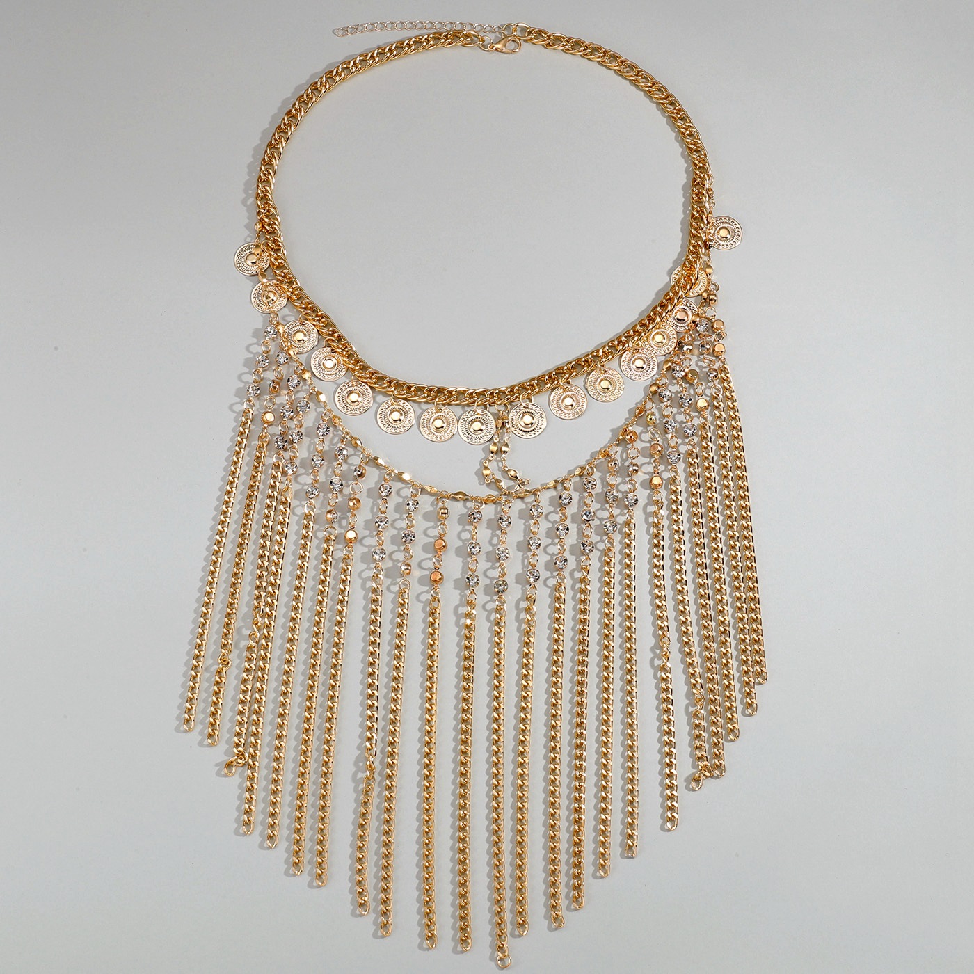 Golden Rhinestone Chain Tassel Surface Chain Curtain Head Chain