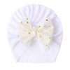 Spring Summer Ribbed Baby Turban Hat, Cute Bow Knot Infant Beanie Hat for Newborn