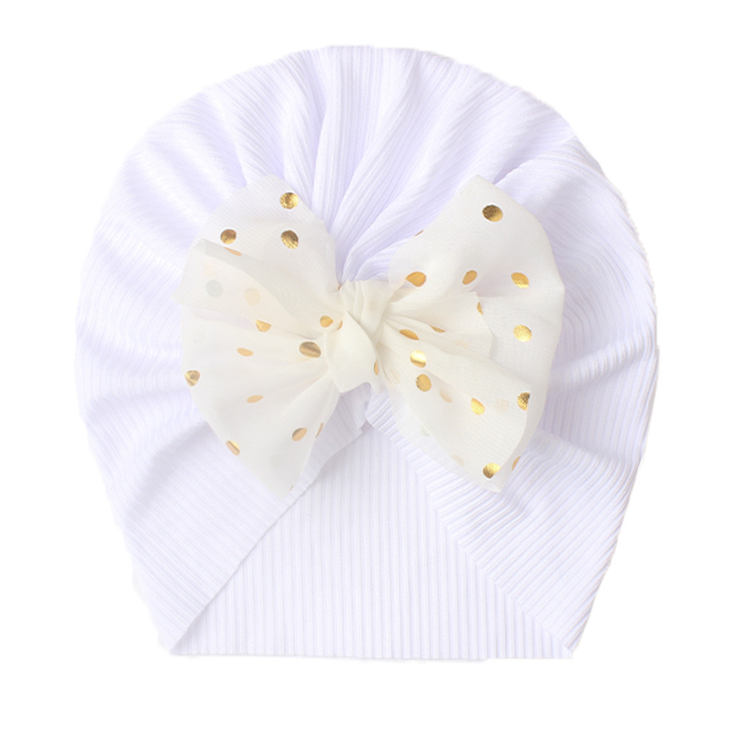Spring Summer Ribbed Baby Turban Hat, Cute Bow Knot Infant Beanie Hat for Newborn