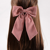 Korean Fresh Plaid Bow Hair Clip, Sweet Fabric Duckbill Clip for Women