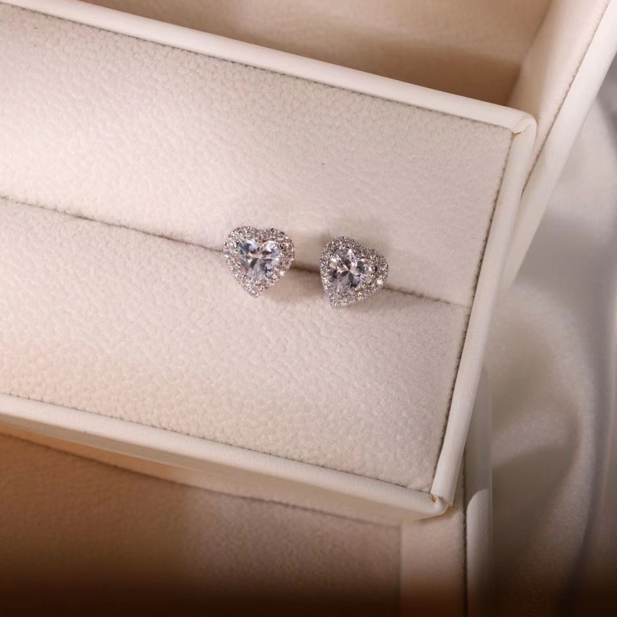 Luxury Heart Zircon Jewelry Set - Necklace, Earrings & Ring