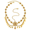 Hollowed-out Diamond-encrusted Crystal Geometric Round Tassel Head Chain
