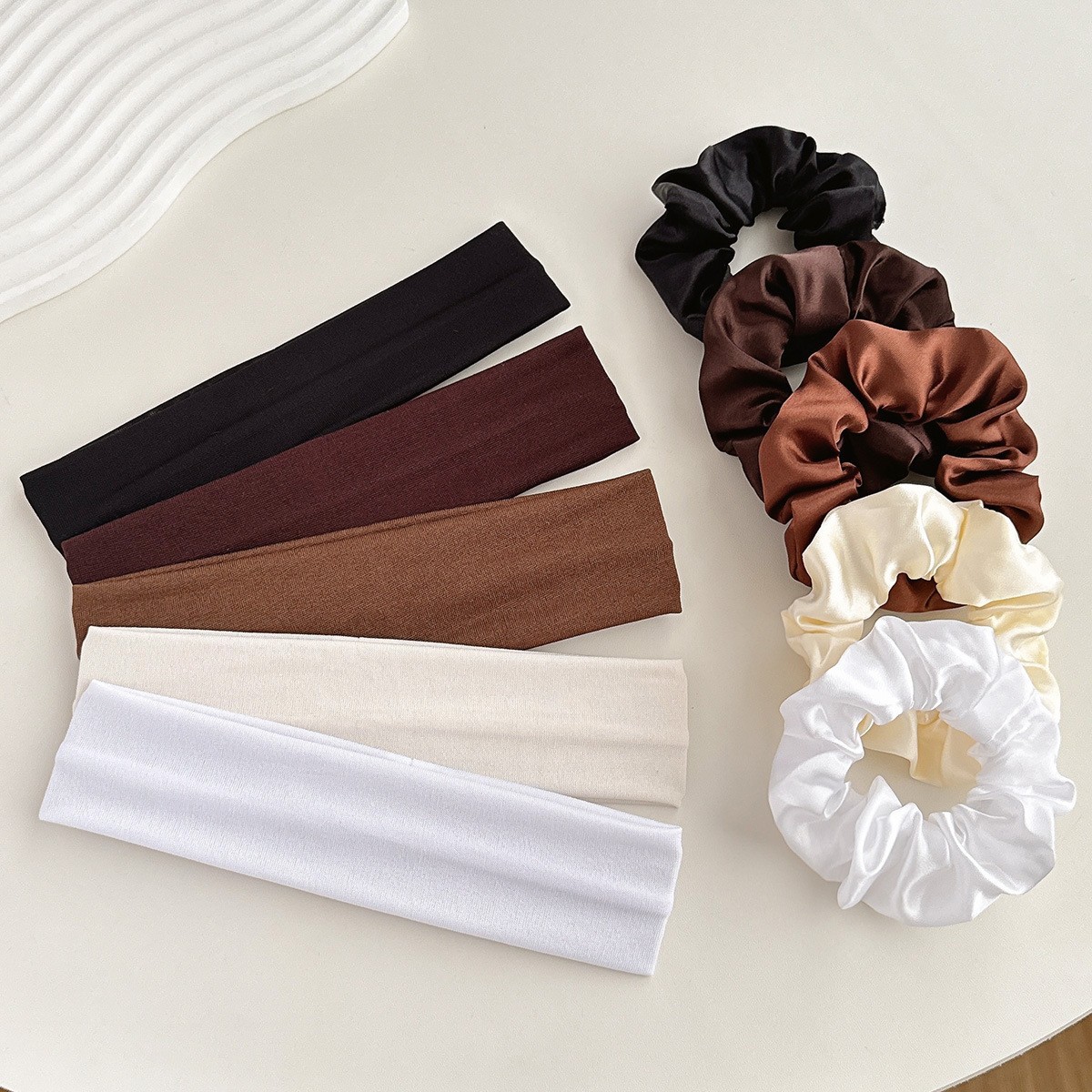 Spring And Summer New Solid Color Minimalist Headband Set Sports Yoga Headband