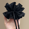 Gentle Double Layer Pleated Bow Ribbon Scrunchie, Elegant Hair Tie for Women