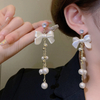 Bow Tassel Stud Earrings