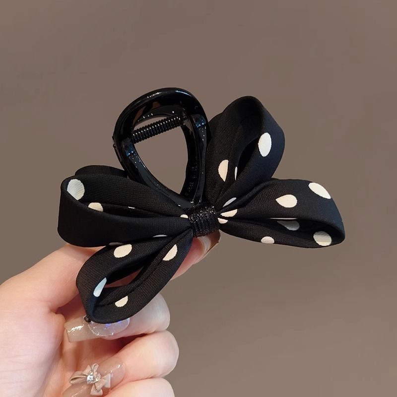 Polka Dot Bow Hair Claw for Women