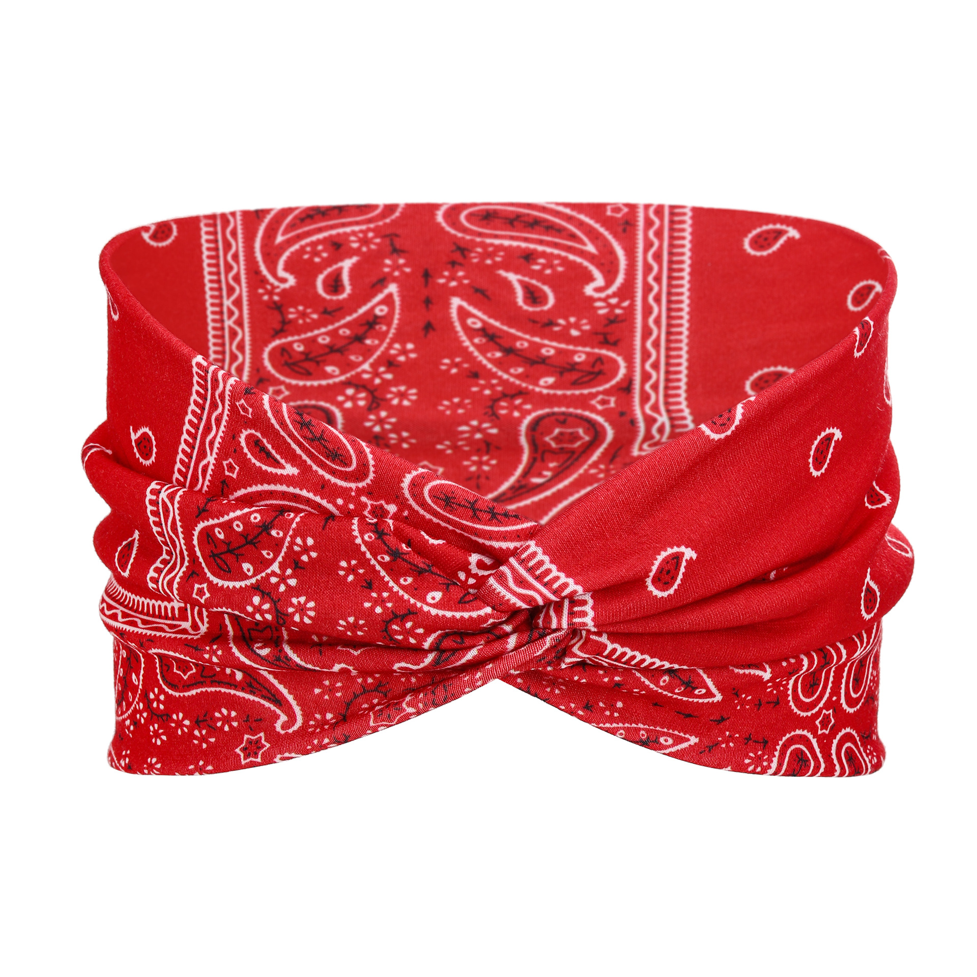 Women Cross Wide Edge Cashew Print Headband