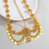 Hollowed-out Diamond-encrusted Crystal Geometric Round Tassel Head Chain