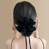 Gentle Double Layer Pleated Bow Ribbon Scrunchie, Elegant Hair Tie for Women