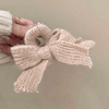 Winter Plush Knit Bow Shark Hair Claw, Elegant Hair Clip for Women