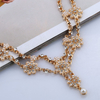 Pearl Flower Elastic Tassel Alloy Rhinestone Headpiece