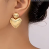 Simple Trendy Heart Shaped Stud Earrings Gold Plated Smooth Love Round Drop Earrings Jewelry for Women