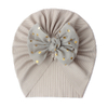Spring Summer Ribbed Baby Turban Hat, Cute Bow Knot Infant Beanie Hat for Newborn