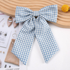 Korean Fresh Plaid Bow Hair Clip, Sweet Fabric Duckbill Clip for Women