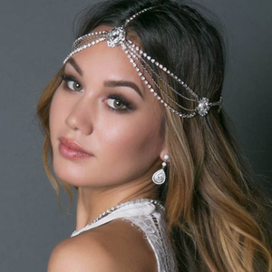Fashionable And Elegant Multi-layered Rhinestone Tassels Head Chain