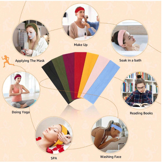 Boho Soft Stretch Headbands for Women – Non-Slip Hair Bands for Yoga Workout And Daily Wear Multiple Solid Colors Available