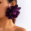 Oversized Fabric Flower Statement Earrings