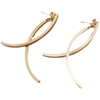 S925 Sterling Silver Needle Cross Curve Earrings