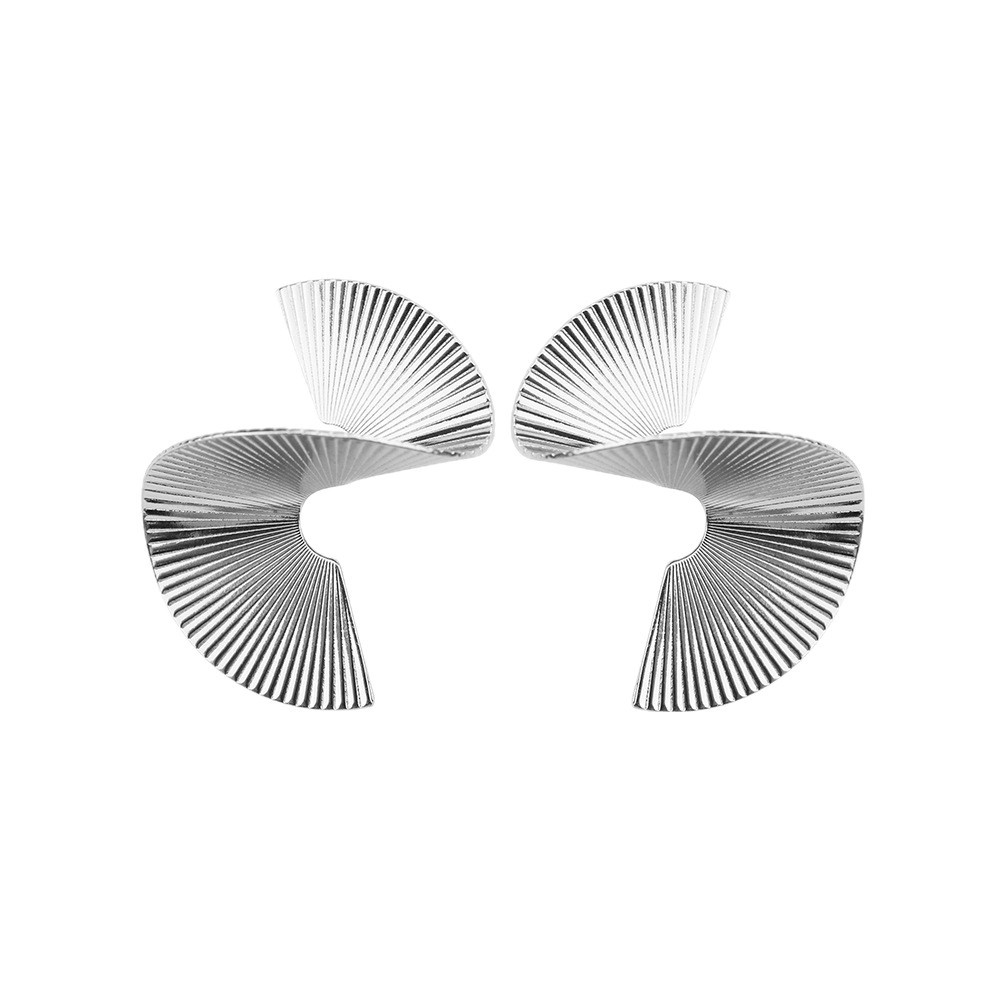 European American Vintage Spiral Geometric Fan Earrings for Women