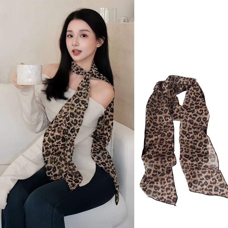 New Brown Polka Dot Long Scarf for Women