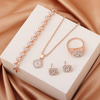 Luxury Rhinestone Geometric 4-Piece Jewelry Set