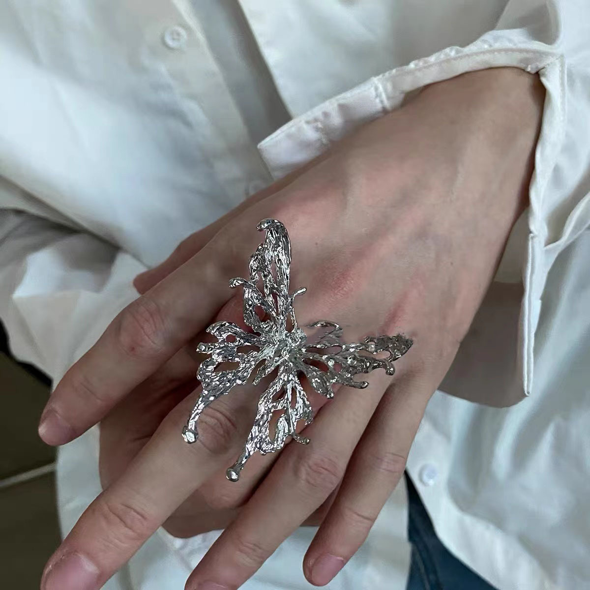 Oversized Butterfly Statement Ring