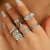 Vintage Geometric Metal Ring Set