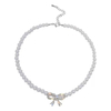 Pearl Bow Choker Necklace – Sparkling Crystal & Elegant Pearl Jewelry for Women