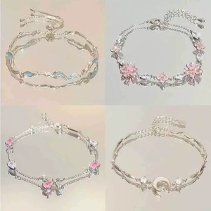 Ins Style Cherry Blossom Crystal Zircon Bracelet for Women